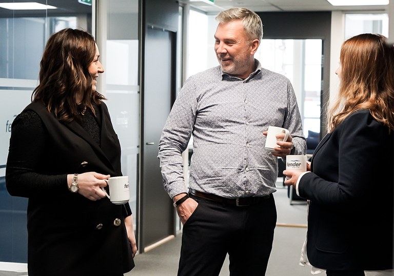 Geir, karolina, daria kaffimaskin